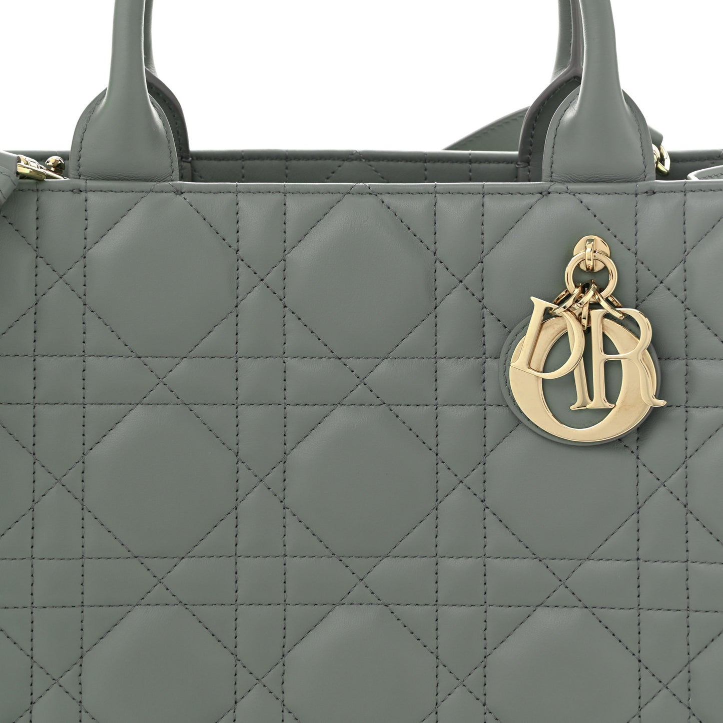 Calfskin Macrocannage Medium Book Tote Grey
