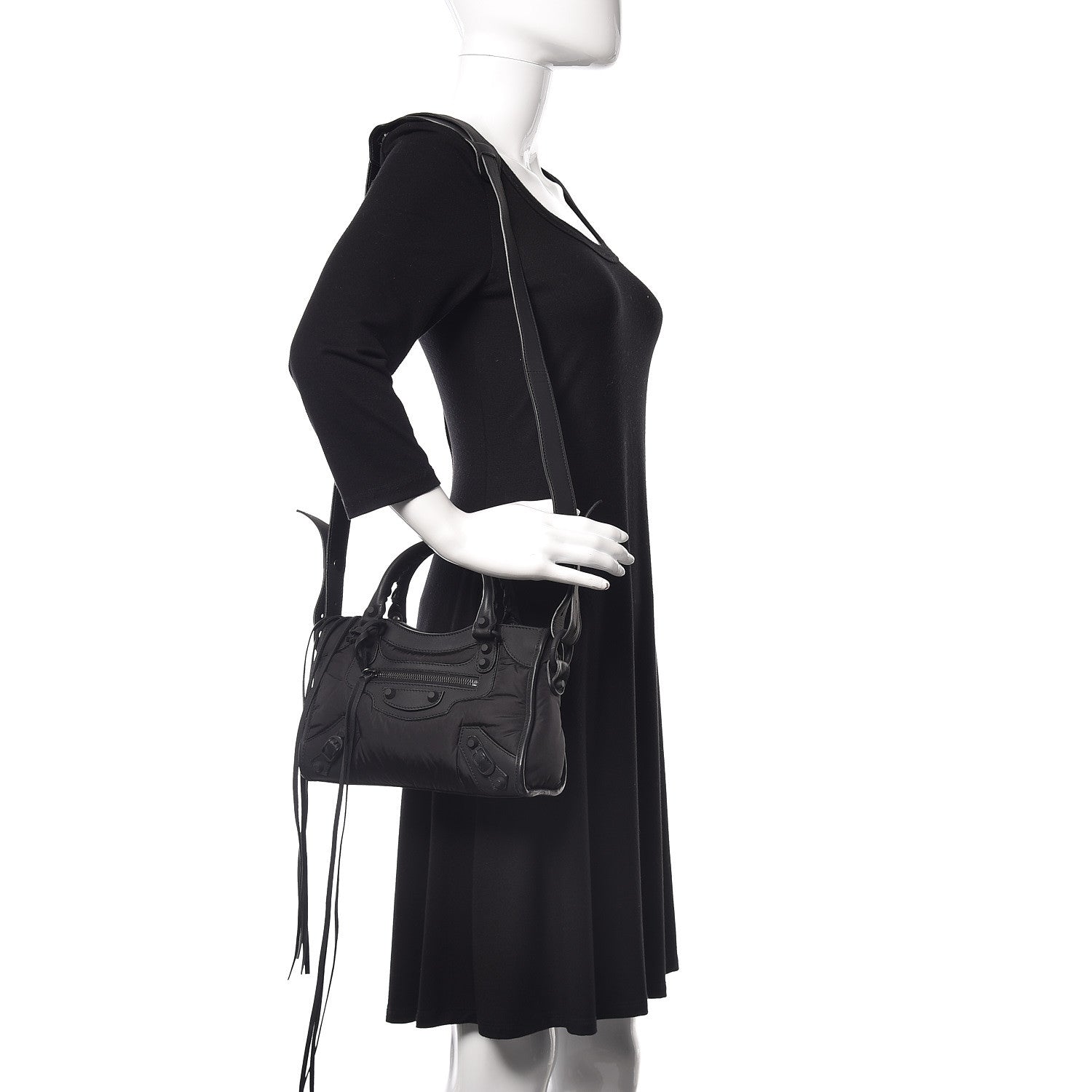 Balenciaga Nylon Agneau Mini City Black 2 of 12