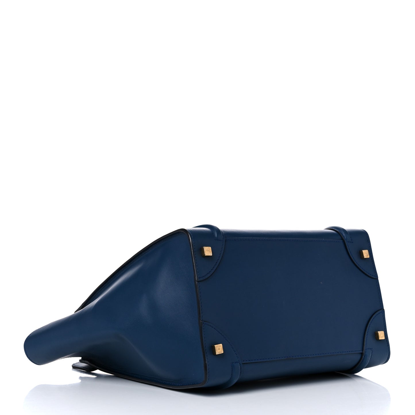 Smooth Calfskin Mini Bi-Color Luggage Ocean Blue