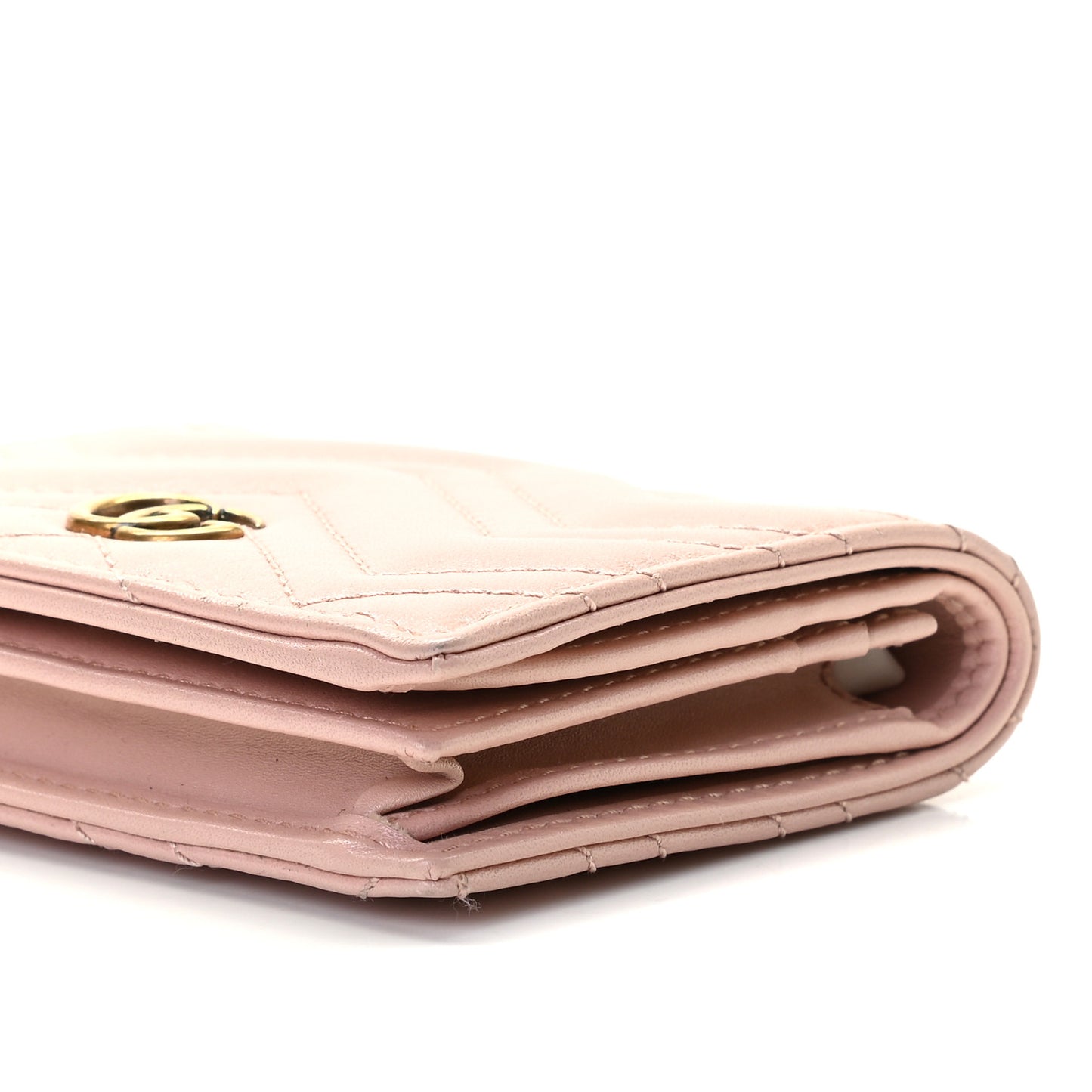 Calfskin Matelasse GG Marmont Card Case Perfect Pink