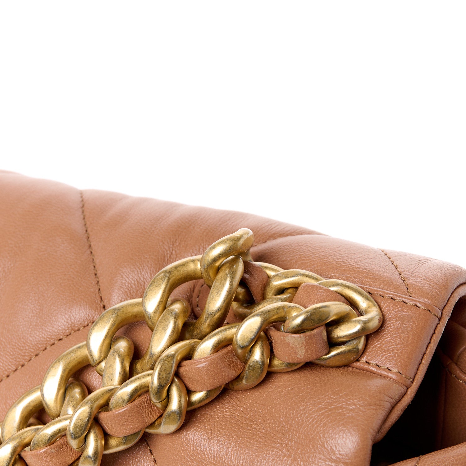 Chanel Lambskin Quilted Large Chanel 19 Flap Brown 10 of 11