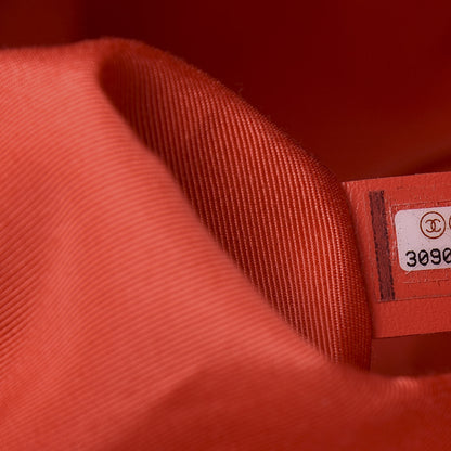Chanel Cotton Canvas Large CC Embrace Hobo Coral 8 of 14