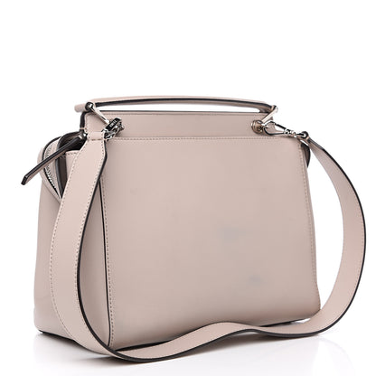 Fendi Vitello Baltico Dolce Shiny Nappa Lace Up DotCom Satchel Grigio Polvere 2 of 13