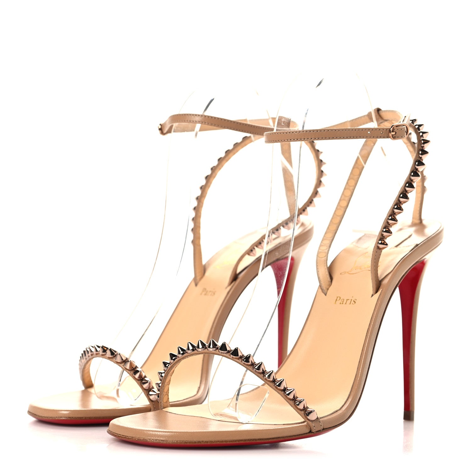 Christian Louboutin Kid Spiked So Me 100 Sandals 40 Nude 4 of 9