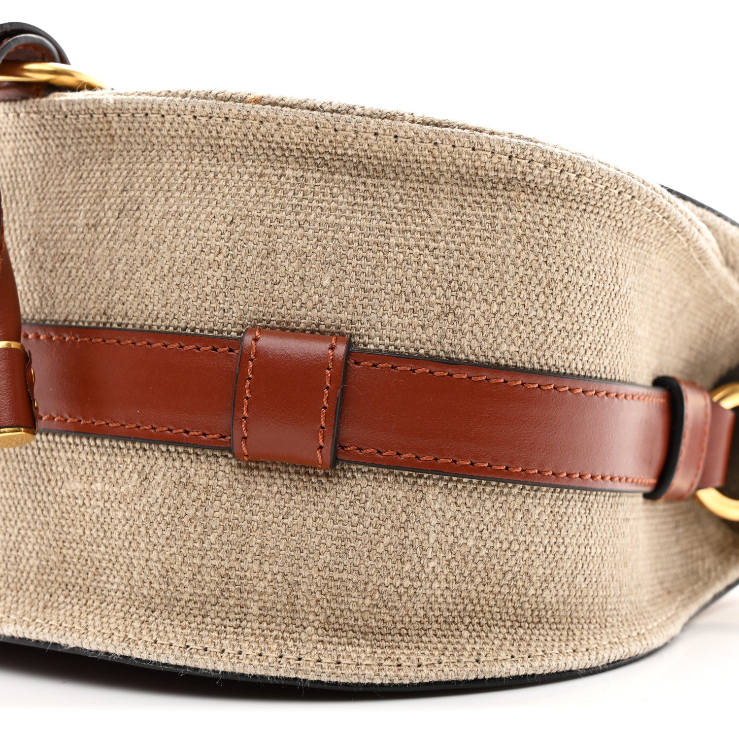 Chloe Linen Calfskin Small Marcie Saddle Bag Sepia Brown 10 of 10
