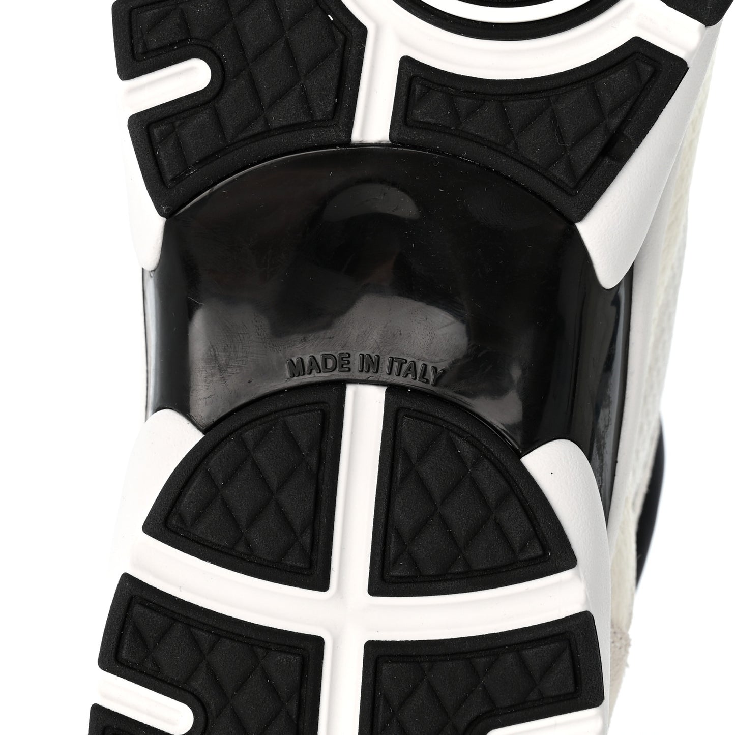 Mesh Suede Calfskin Grained Calfskin Womens CC Sneakers 37.5 White Black