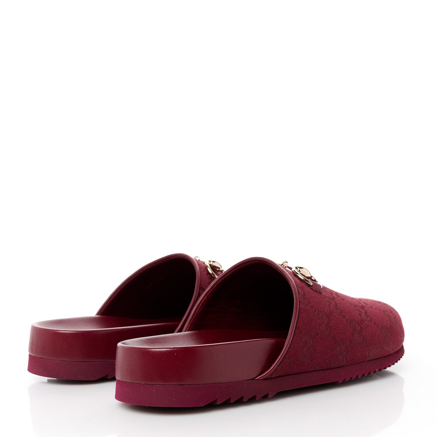 Gucci GG Supreme Monogram Womens Horsebit Slippers 39 Rosso Ancora 4 of 10