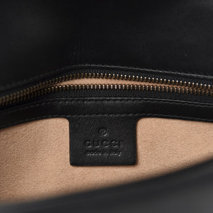 Gucci Calfskin Matelasse Small GG Marmont Shoulder Bag Black 9 of 11