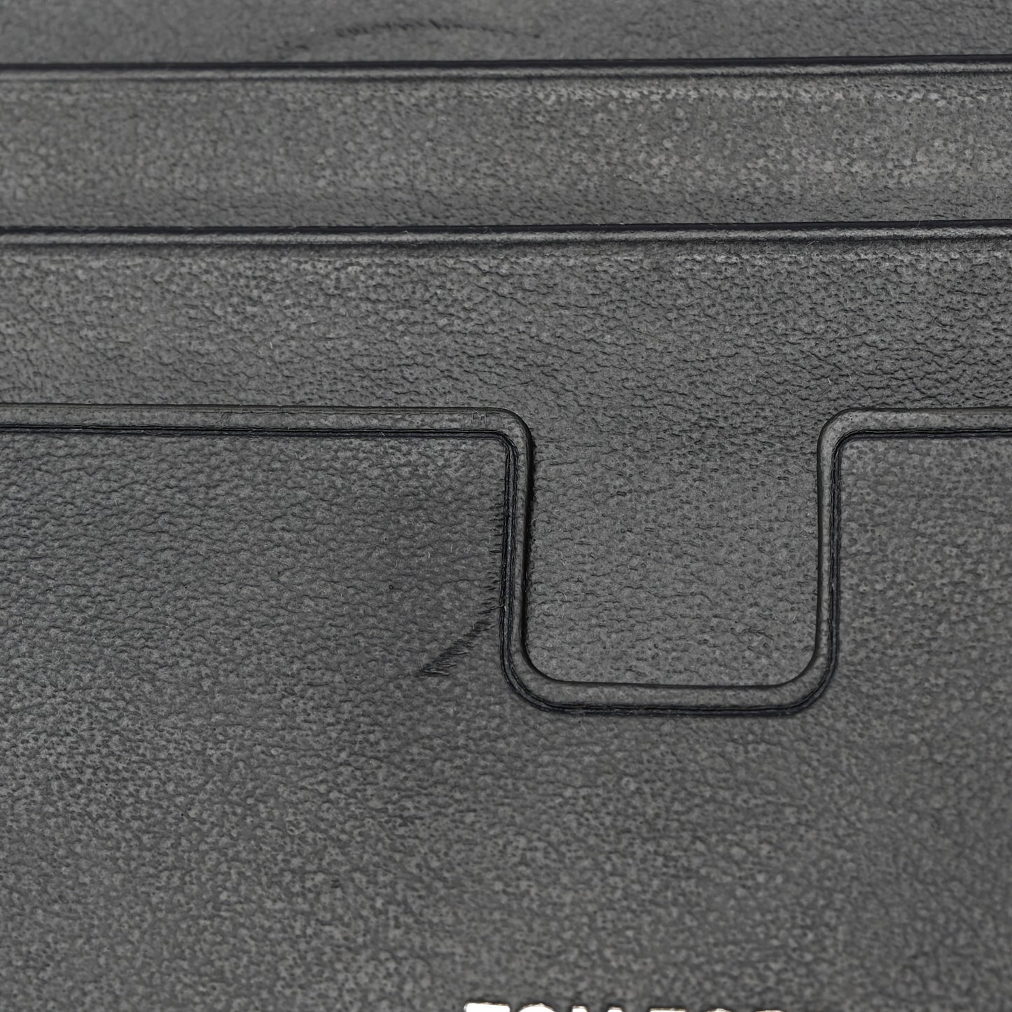 Glossy Calfskin Crocodile Embossed T Line Classic Bi-Fold Wallet Ink