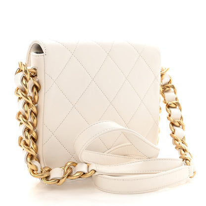 Chanel Calfskin Quilted Small Framing Chain Flap Bag White 3 of 10
