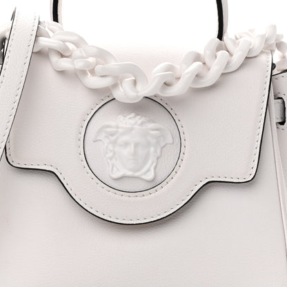 Versace Grained Calfskin Small La Medusa Top Handle Bag White 7 of 15