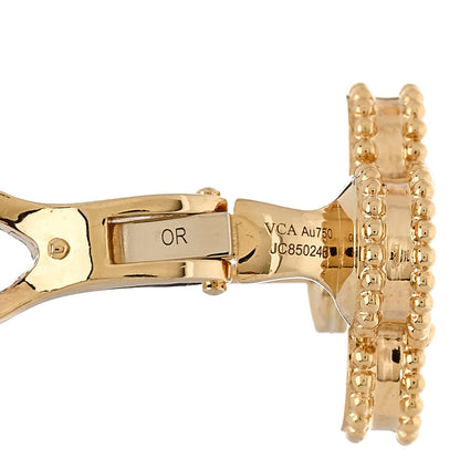 Van Cleef & Arpels 18K Yellow Gold Guilloche Vintage Alhambra Earrings 4 of 4