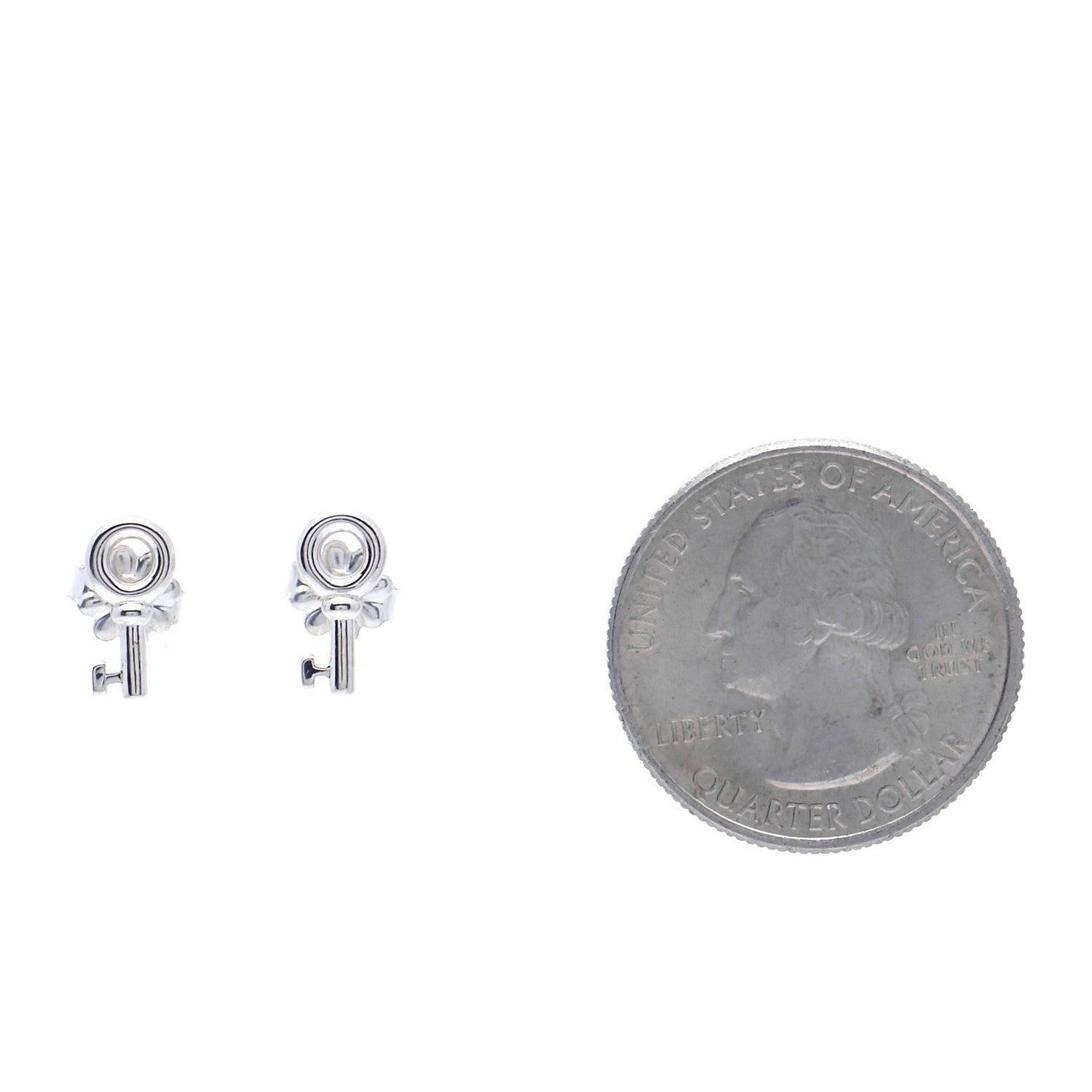 Tiffany Sterling Silver Key Earrings 2 of 4