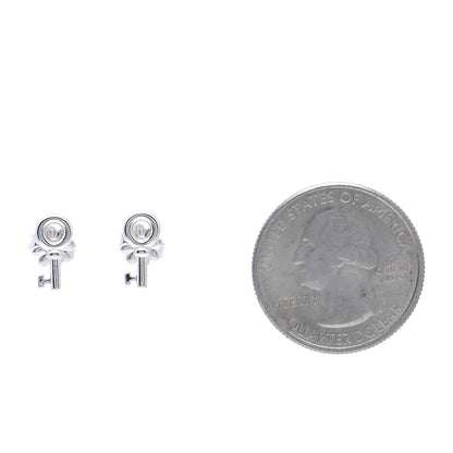 Tiffany Sterling Silver Key Earrings 2 of 4