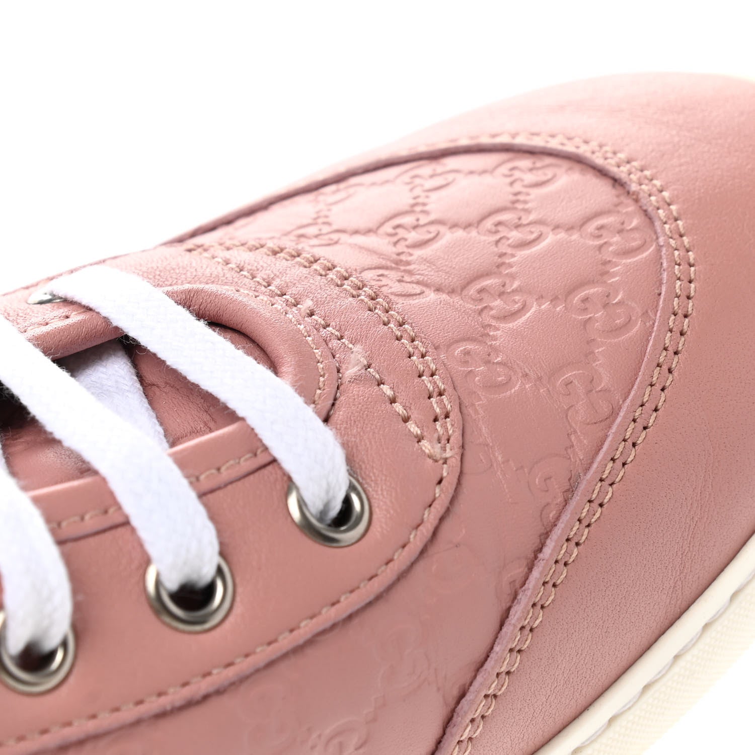 Gucci Microguccissima Womens High Top Sneakers 37.5 Soft Pink 9 of 10