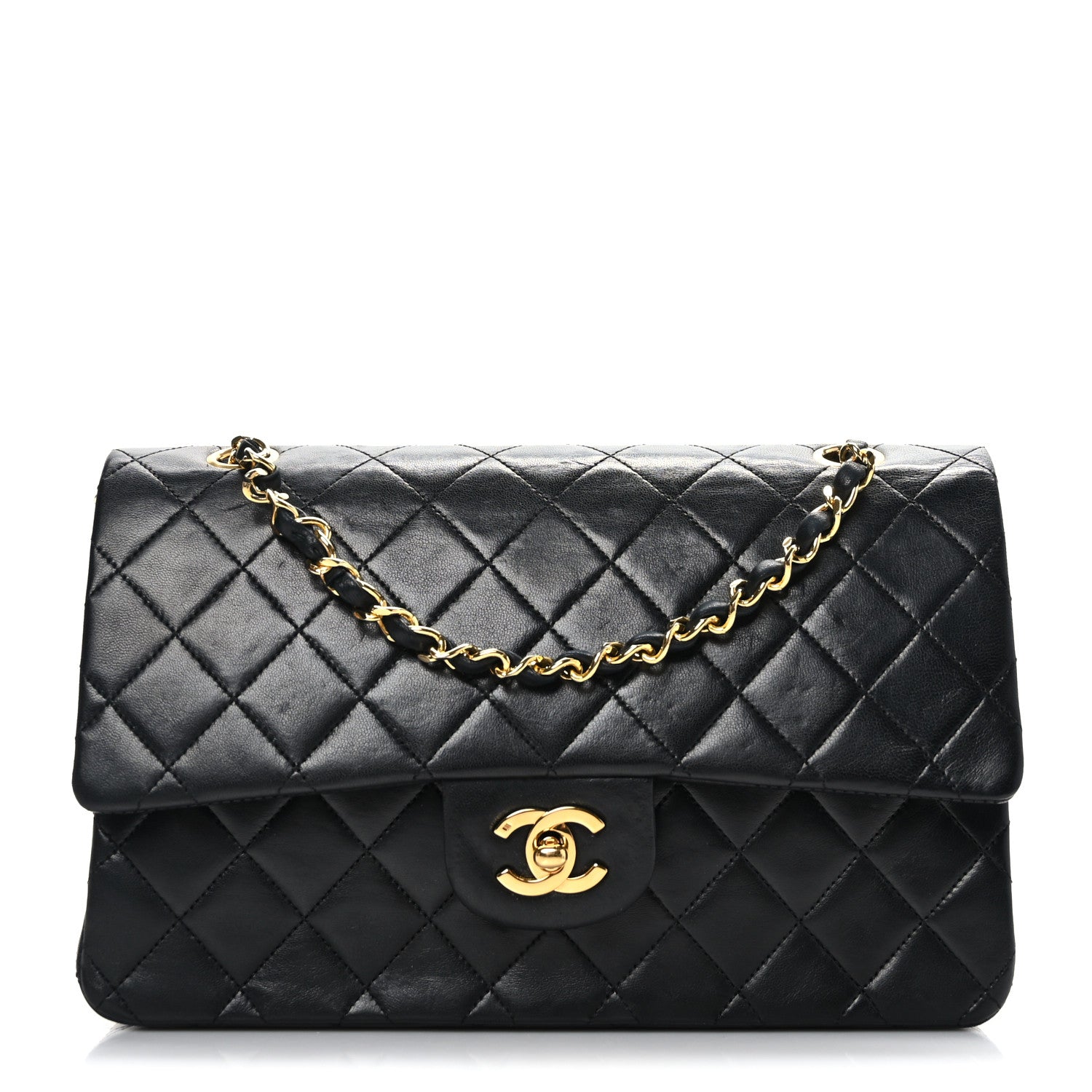 Chanel Lambskin Quilted Medium Double Flap Black 1 of 9