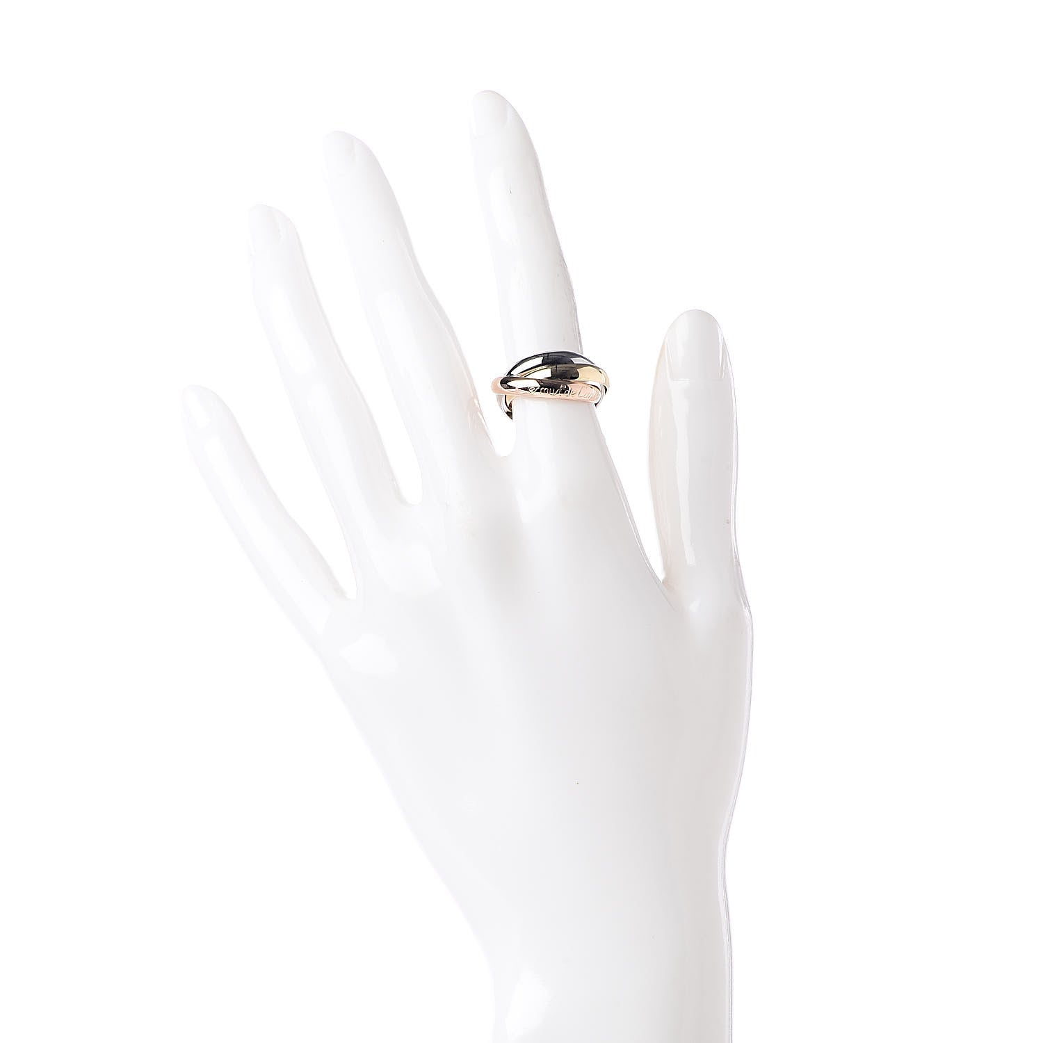 Cartier 18K Pink Yellow White Gold Classic Les Must De Trinity Ring 51 5.75 2 of 5