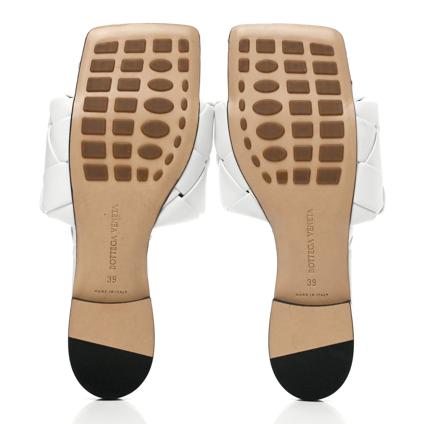 Nappa Maxi Intrecciato Lido Flat Sandals 39 Optic White