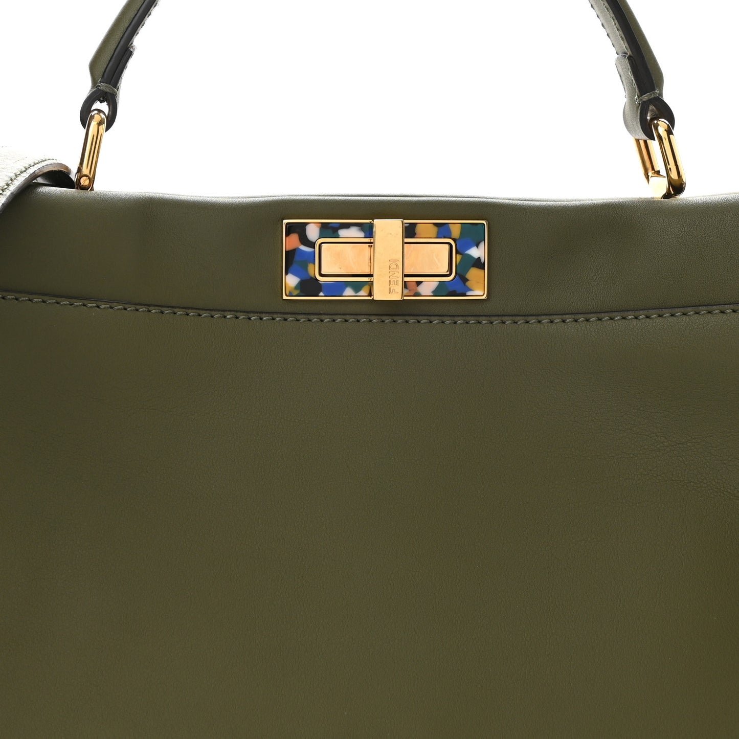 Vitello Seta Plexiglass Granite Large Peekaboo Iconic Satchel Equatore