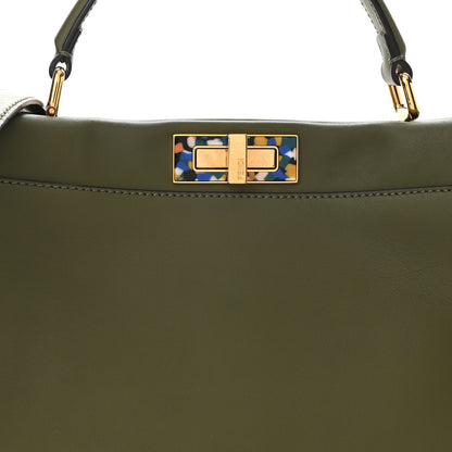 Fendi Vitello Seta Plexiglass Granite Large Peekaboo Iconic Satchel Equatore 8 of 10