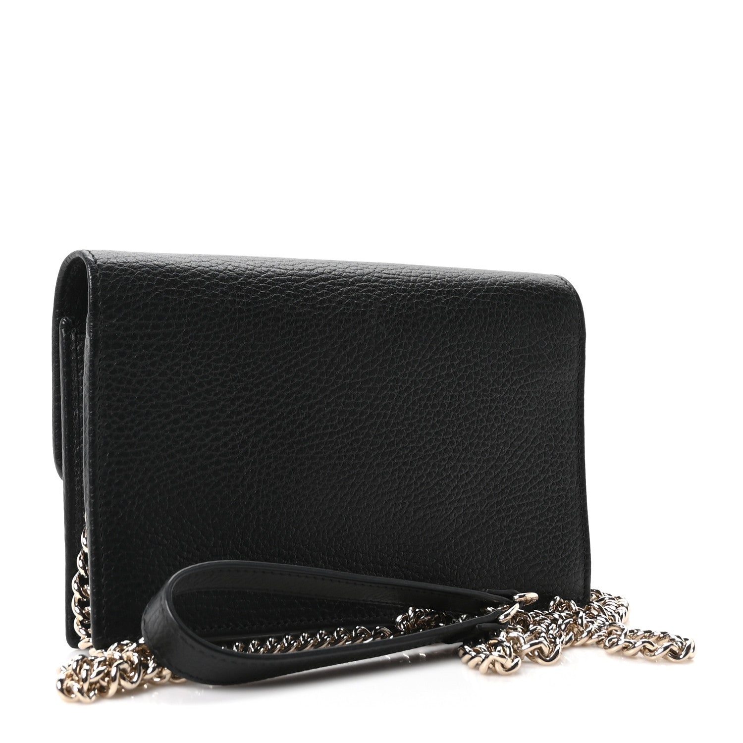 Gucci Dollar Calfskin Interlocking G Chain Wallet Black 3 of 9