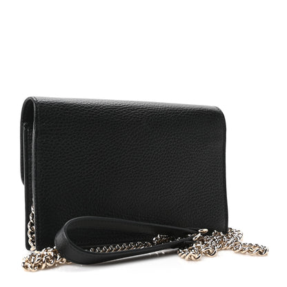 Gucci Dollar Calfskin Interlocking G Chain Wallet Black 3 of 9