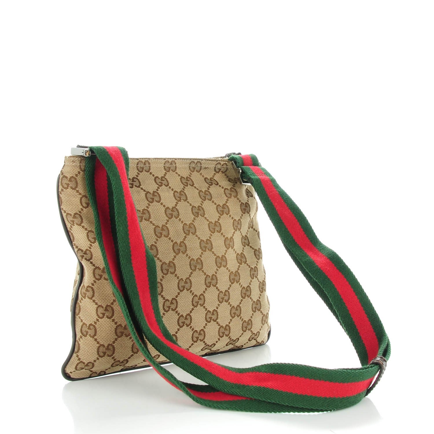 Gucci Monogram Web Small Flat Messenger Bag Brown 3 of 9