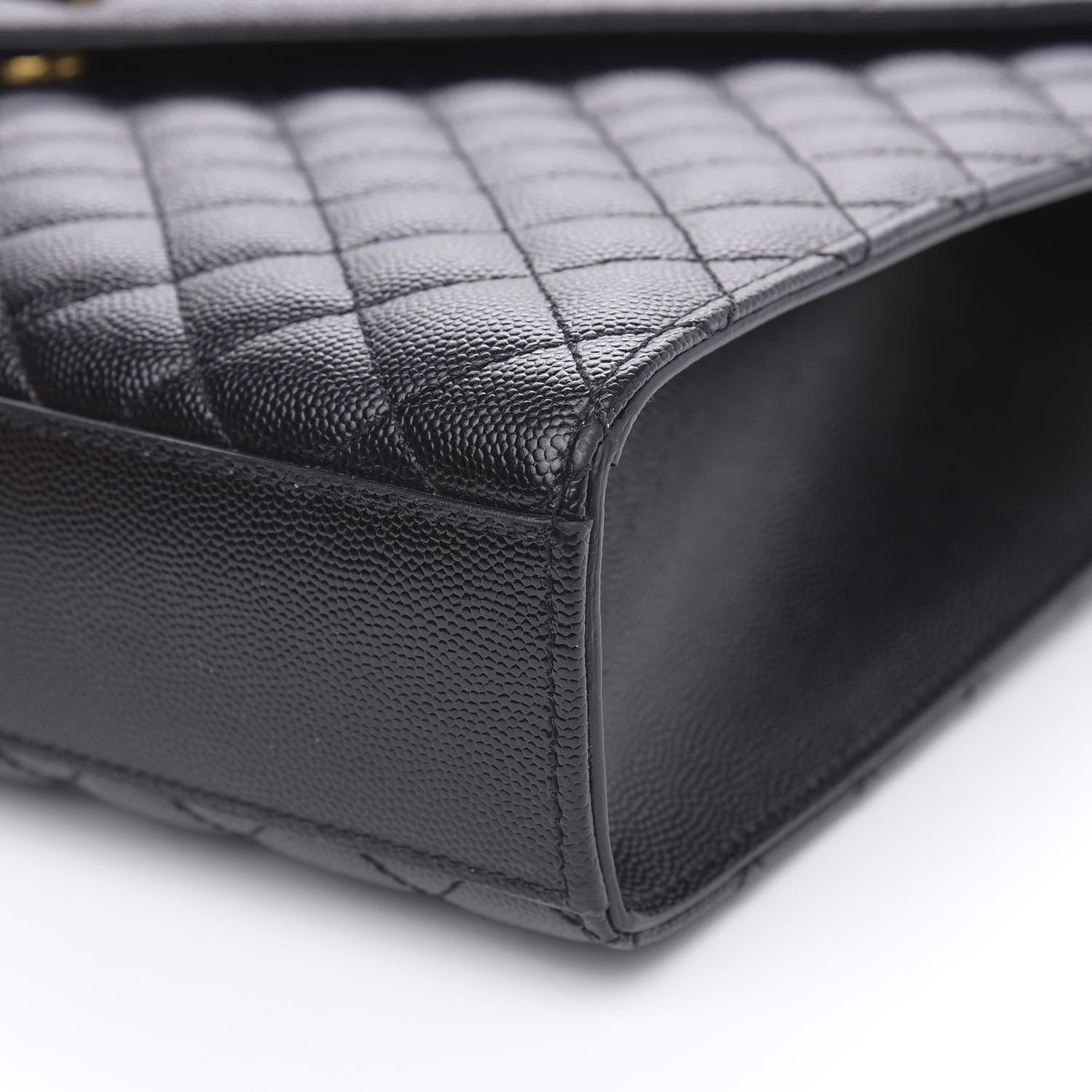 Saint Laurent Grain De Poudre Textured Mixed Matelasse Large Triquilt Monogram Satchel Black 9 of 9