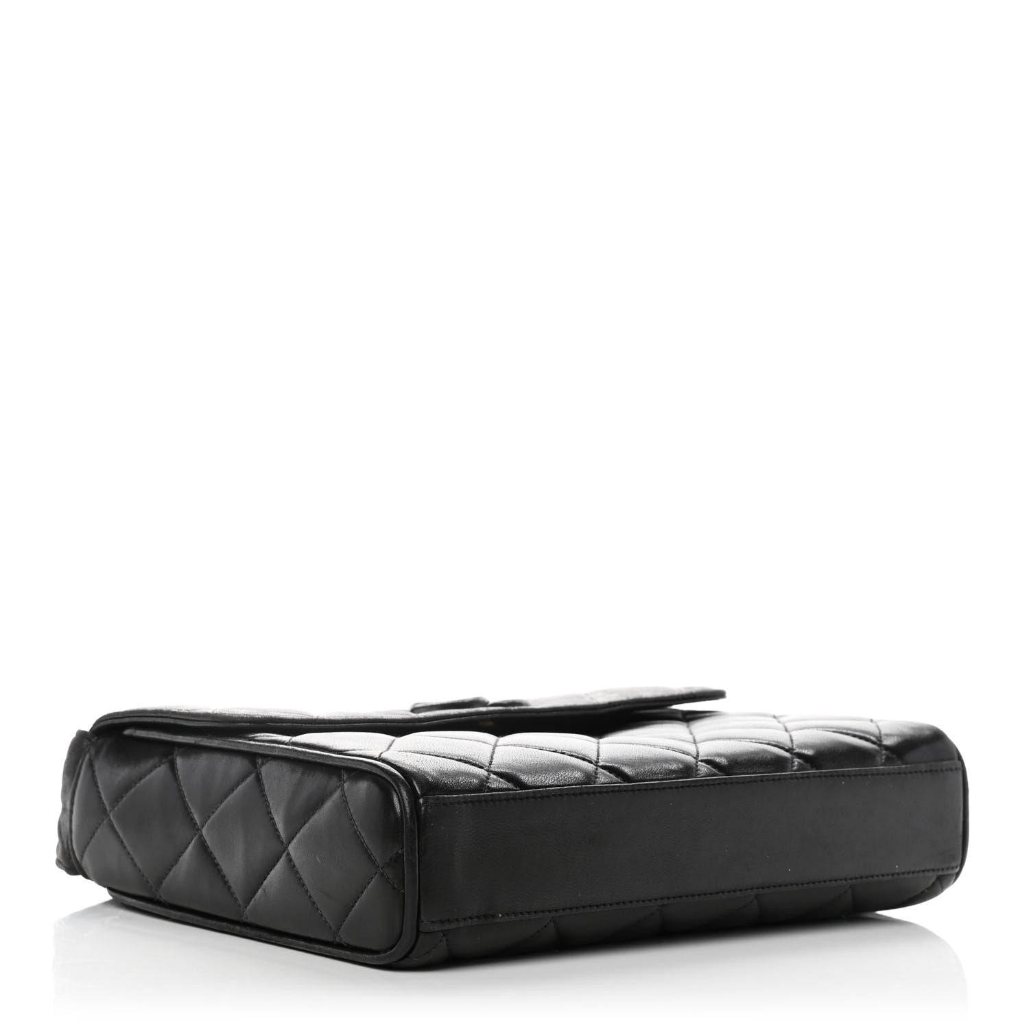 Chanel Lambskin Quilted CC Single Flap Shoulder Bag Black 4 of 10