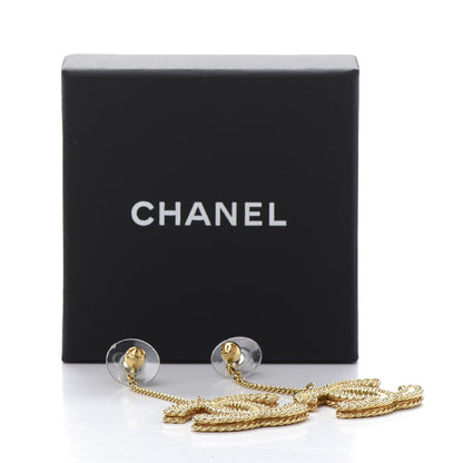 Chanel CC Drop Earrings Matte Gold 5 of 5