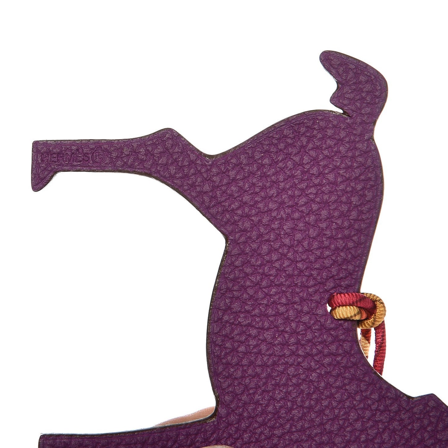 Epsom Togo Petit H Horse Bag Charm Violet Rubis