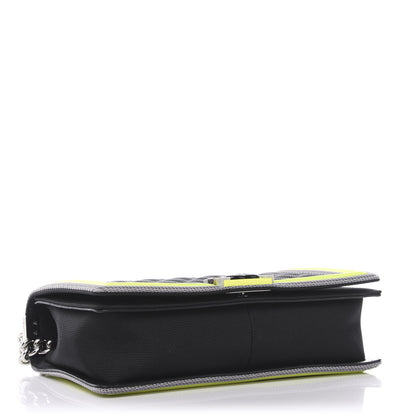 Chanel Canvas Quilted New Medium Fluo Boy Flap Black Grey Yellow 3 of 9