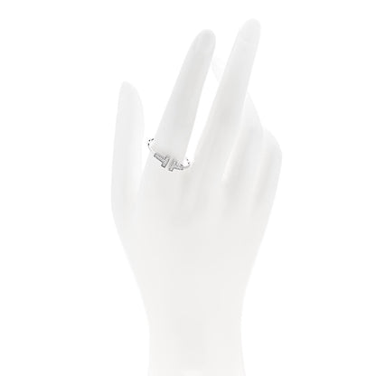 Tiffany 18K White Gold Diamond T Wire Ring 61 9.5 2 of 4