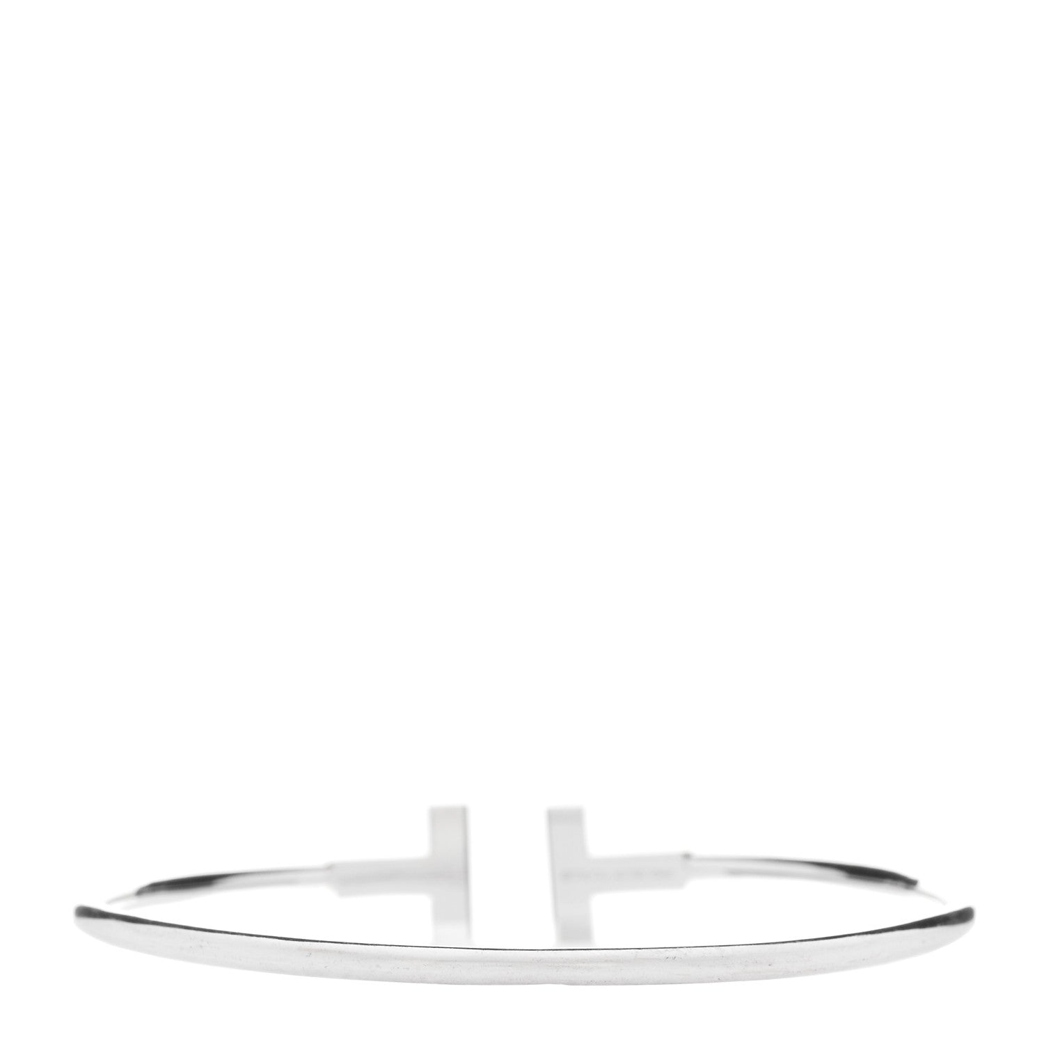 Tiffany 18K White Gold Diamond T Wire Bracelet 2 of 3