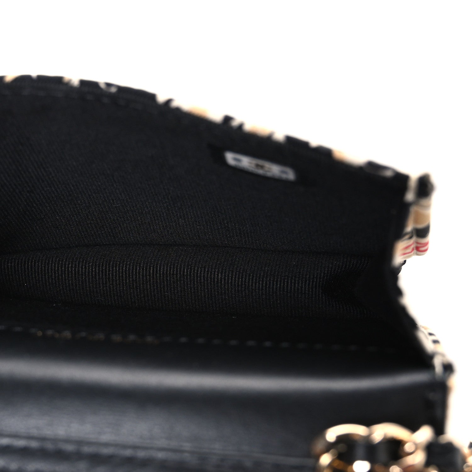 Chanel Canvas Check Flag Printed CC Clutch With Chain Beige Multicolor 5 of 10
