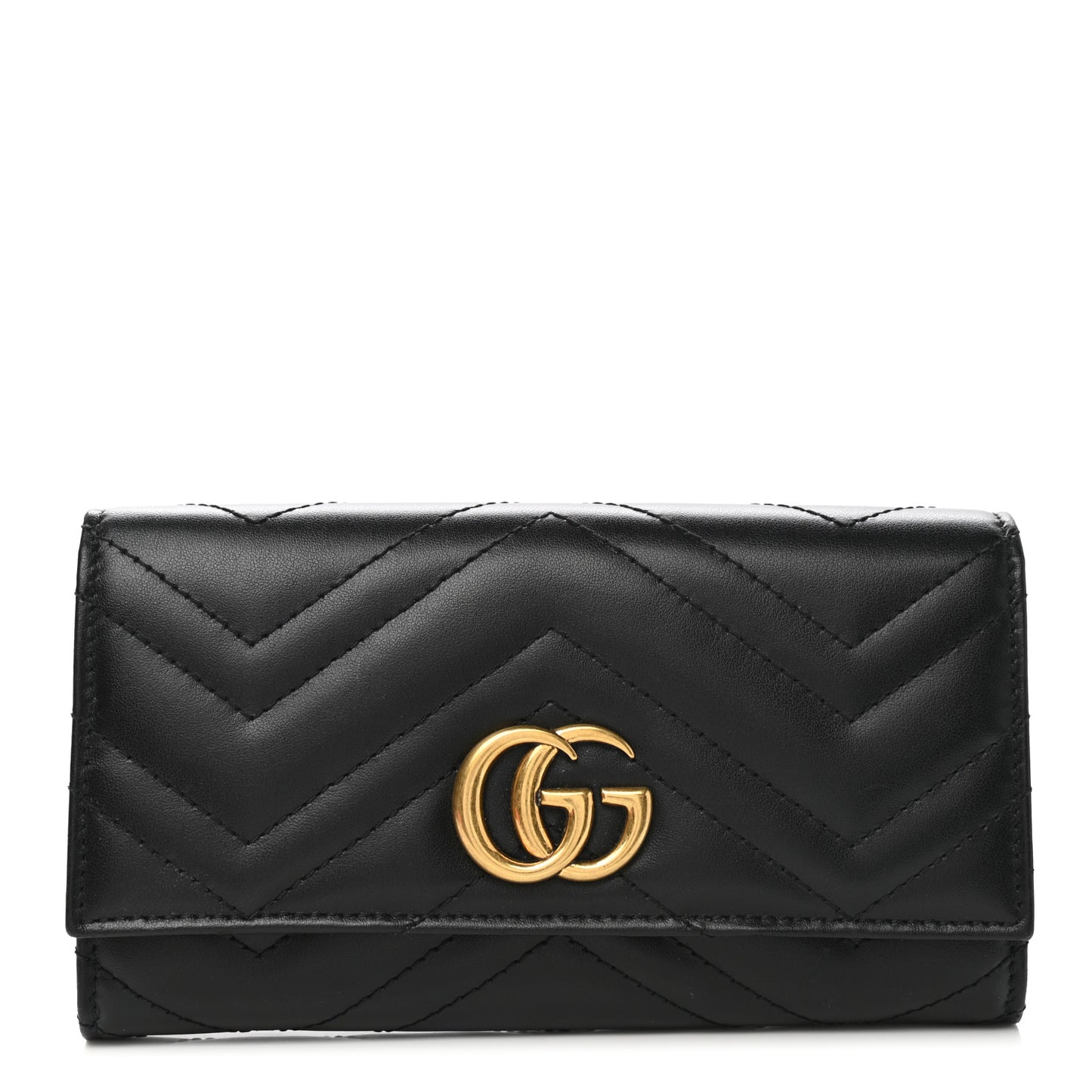 Calfskin Matelasse GG Marmont Continental Wallet Black