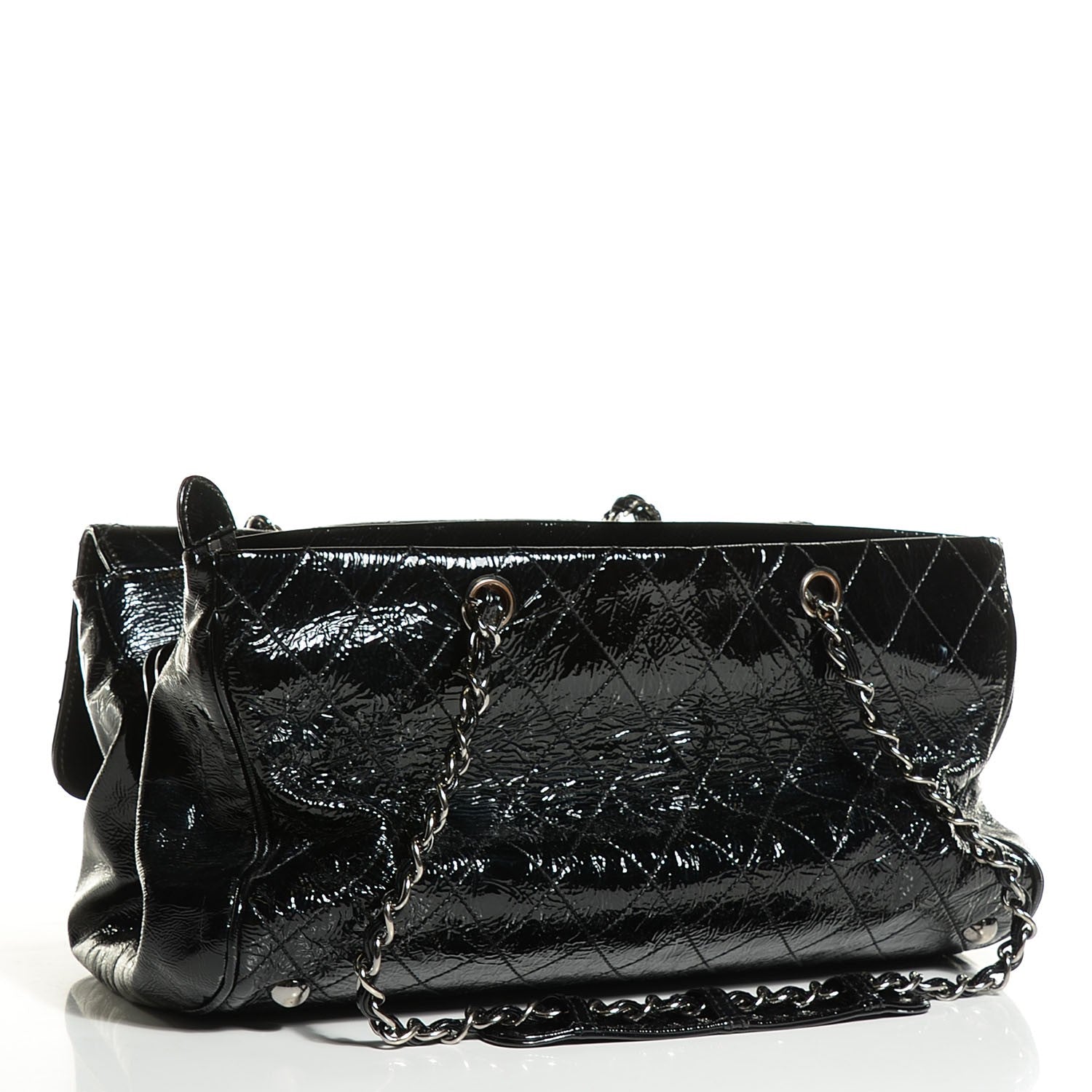 Chanel Patent Quilted Ritz Flap Bag Black 3 of 8
