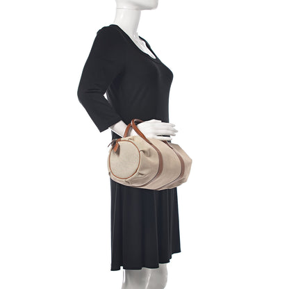 Hermes Toile Natural Barenia Polochon Mademoiselle Bag 2 of 12