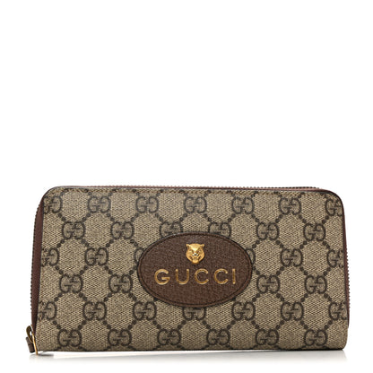 Gucci GG Supreme Monogram Neo Vintage Zip Around Wallet Beige Crop New Acero 1 of 8