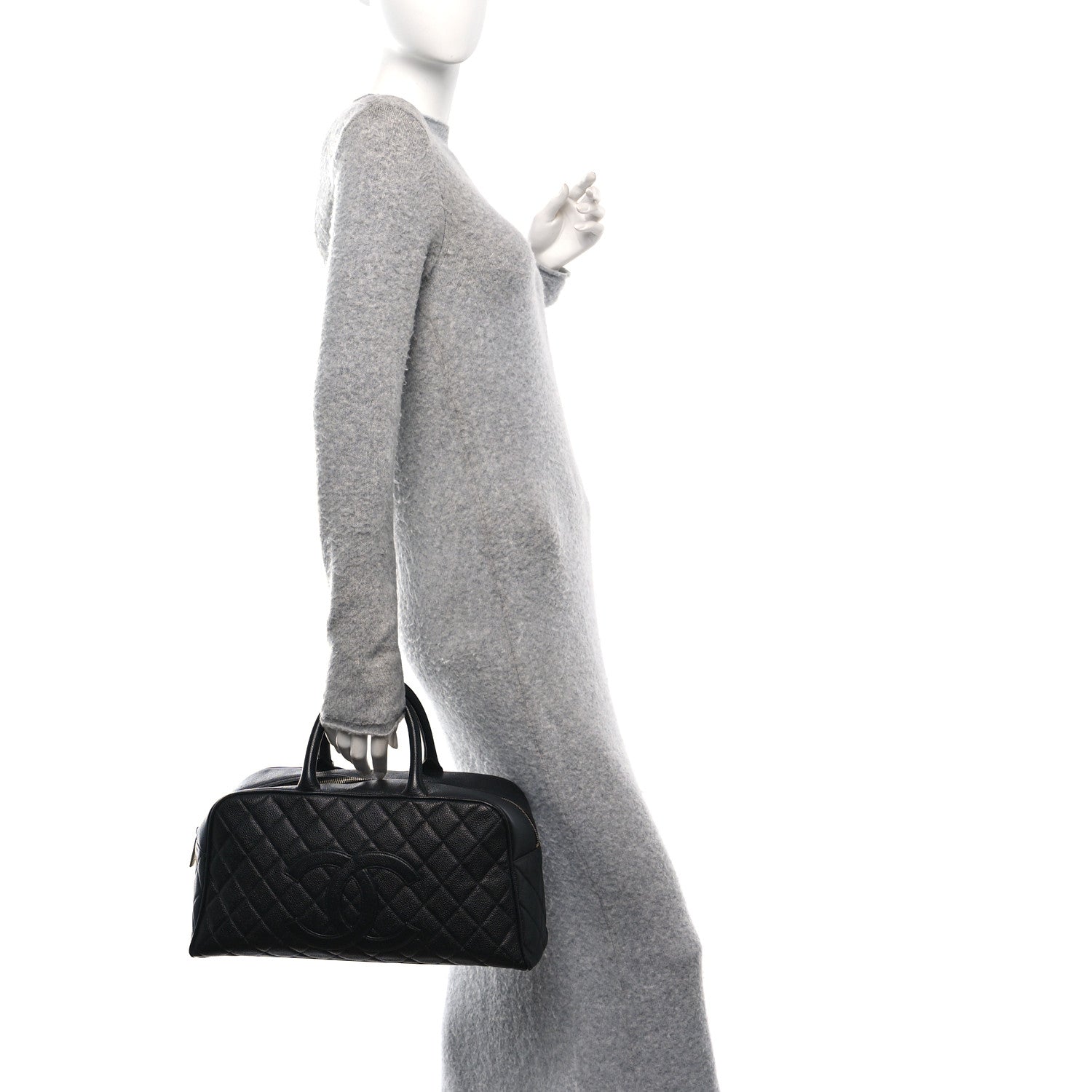 Chanel Caviar Quilted Large Bowler Black 2 of 10