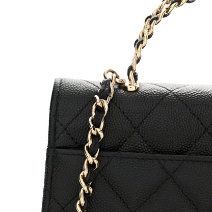 Chanel Caviar Quilted Chain Match Top Handle Phone Holder With Chain Black 13 of 15
