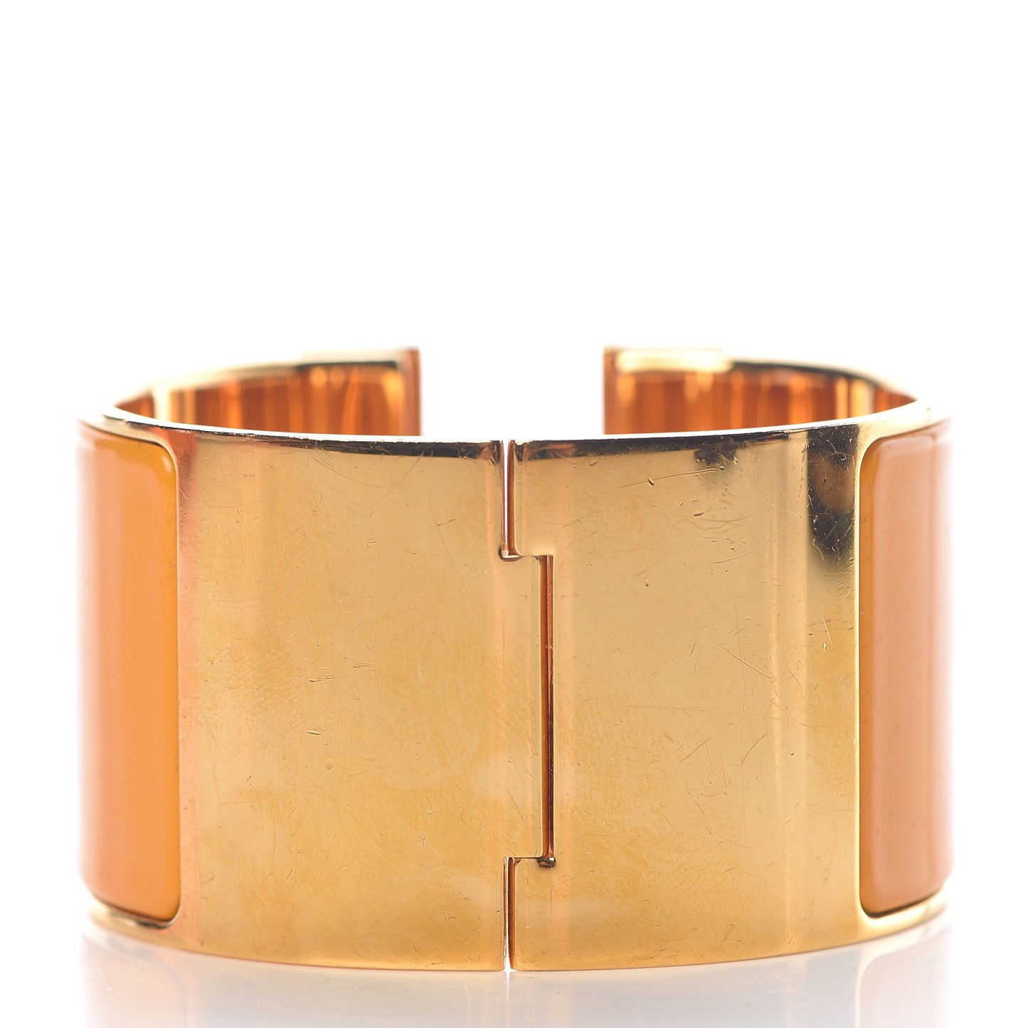 Enamel Extra Wide Clic Clac H Bracelet PM Jaune Madras