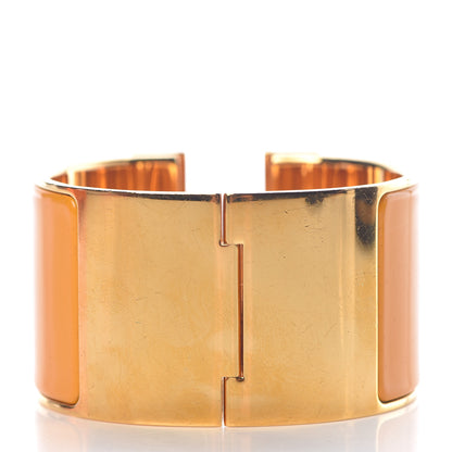 Hermes Enamel Extra Wide Clic Clac H Bracelet PM Jaune Madras 3 of 5