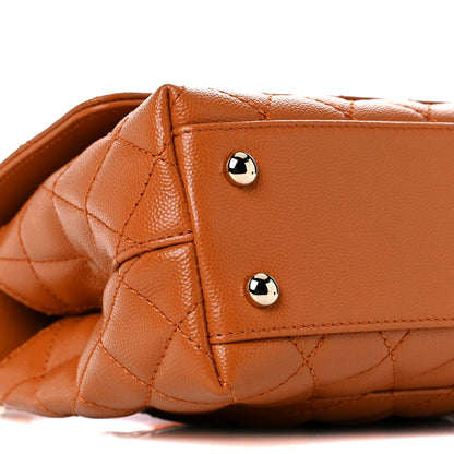 Chanel Caviar Quilted Mini Coco Handle Flap Light Brown 8 of 10