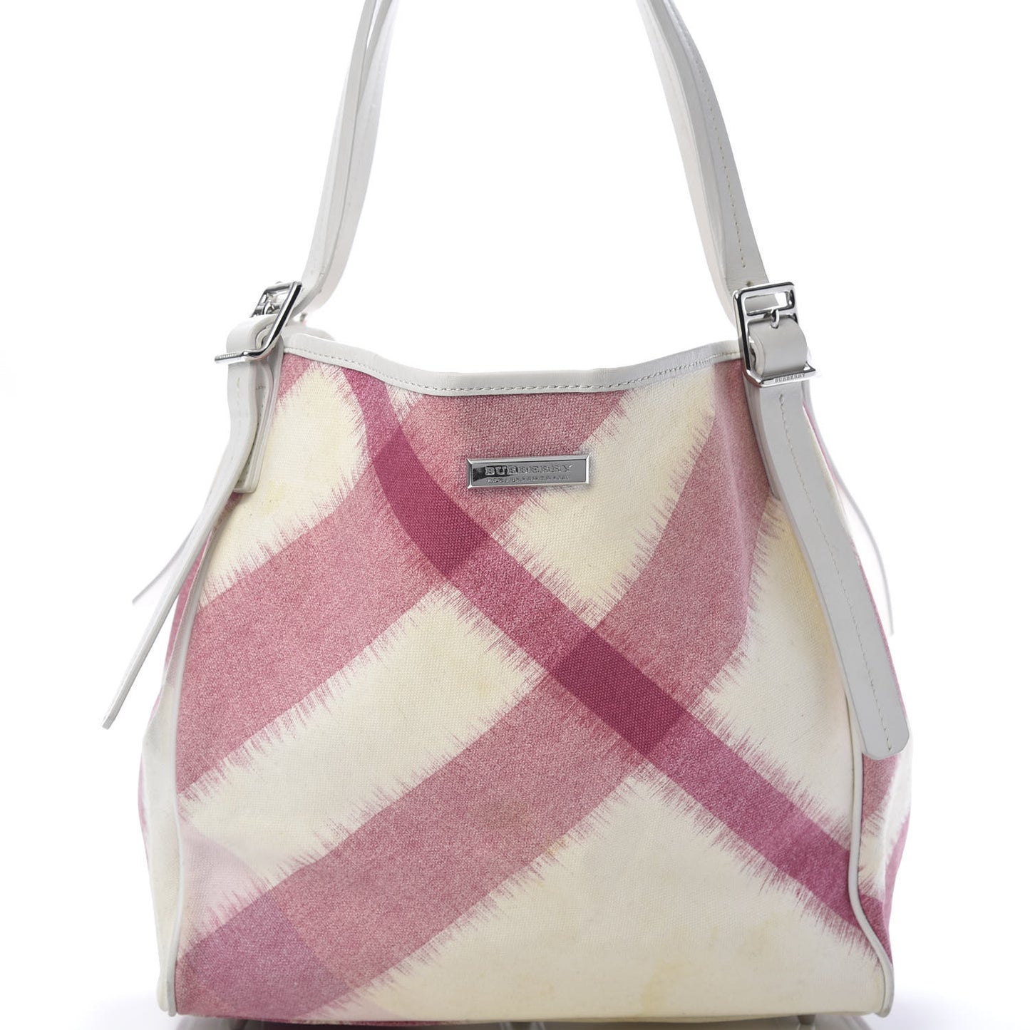 Canvas Ikat Check Tote Tea Rose