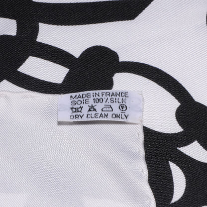 Hermes Silk En Desordre Scarf Black White 90 4 of 4