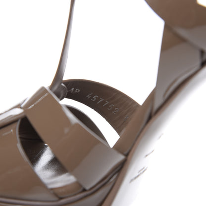Saint Laurent Patent Tribute 105 Platform Sandals 39 Taupe 8 of 9