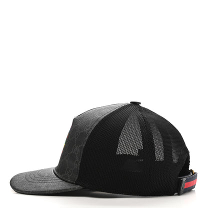 Gucci GG Supreme Monogram Eagle Print Baseball Hat XS Black 4 of 10