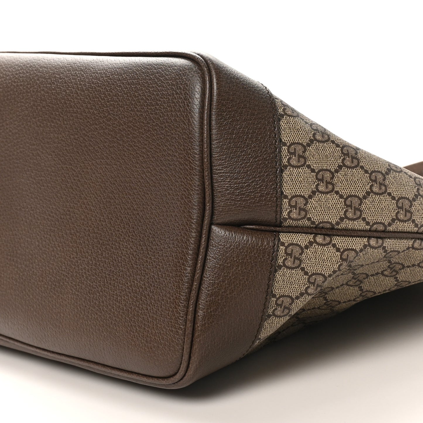 GG Supreme Monogram Textured Dollar Calfskin Web Large Ophidia Tote Beige Ebony New Acero