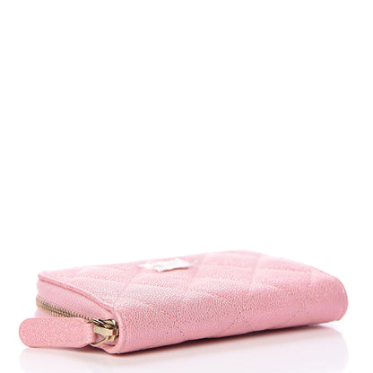 Chanel Iridescent Caviar Quilted Zip Coin Purse Pink 4 of 8